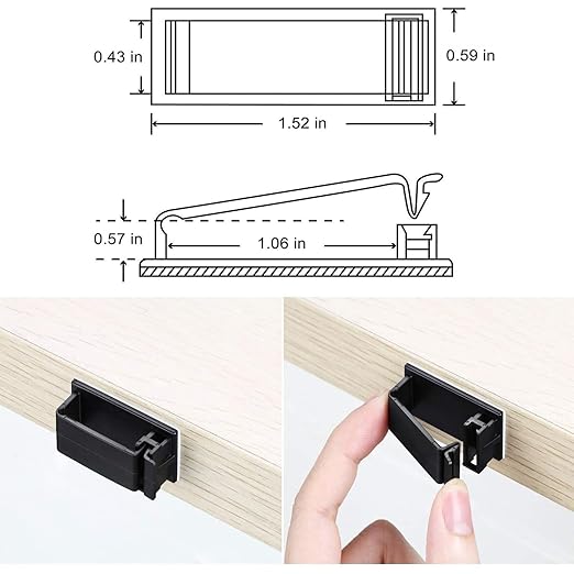 50Pcs Self Adhesive Cable Management Clips, Cable Organizers Wire Clips Cord Holder for PC Laptop Ethernet Cable Desktop Home Office (1.52’’ x 0.59’’ x 0.57’’, Black)