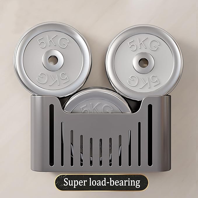 Kitchen Cabinet Door Storage Box, Self-Adhesive Wall-Mounted Storage Box, Wardrobe/Bathroom/Refrigerator Small Item Organizer (Grey)