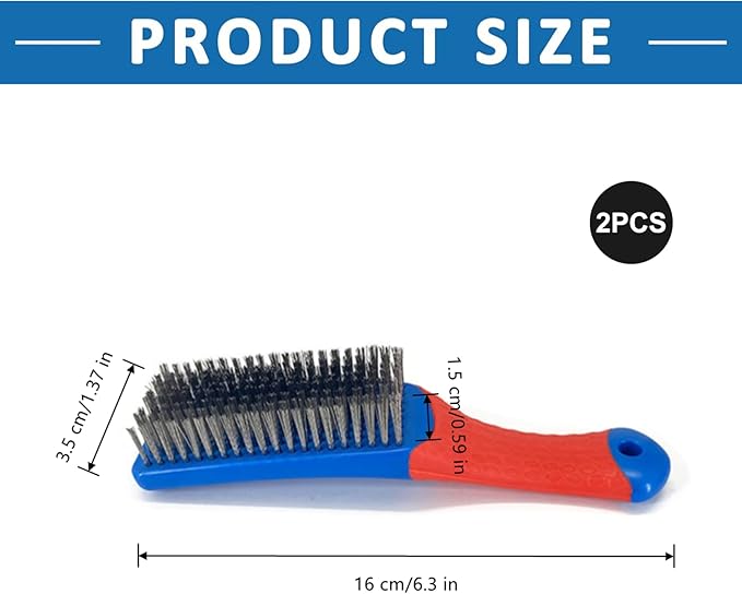 2 PCS Wire Brushes Professional Wire Grill Brushes Wire Cleaner Heavy Duty Stainless Steel Grill Cleaning Wire Brush with Rubber Covered Handle for BBQ Grill Accessories