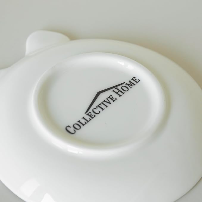 COLLECTIVE HOME - Personalized Initial Ceramic Jewelry Tray with Bow, Christmas Gift Ideas for Women, Small Gift for Girlfriend Wife, Ring Holder, Earrings Dish, Birthday Gift for Her (G)