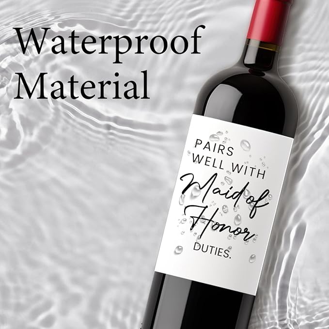 Matron of Honor Proposal Gifts Wedding Day Essentials Bridesmaid Duties Wedding Wine Bag with 2pcs Wine Labels
