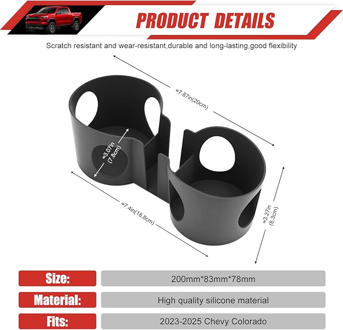 Cup Holder Coaster Fit for 2023-2025 Chevy Colorado Accessories Cup Holder Mat Pad Inserts Interior CupHolder Liner for 2024 Chevrolet Colorado(for Colorado)
