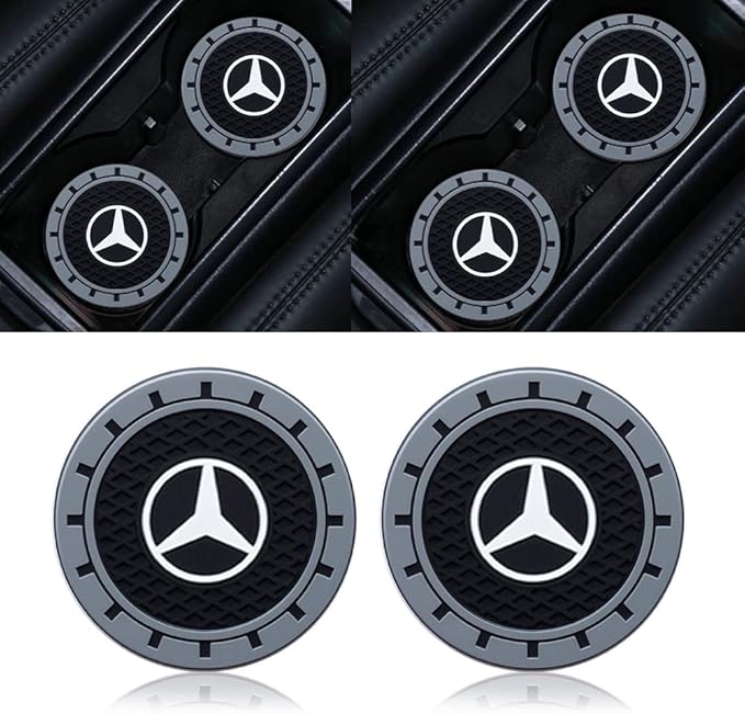 for Mercedes Benz Car Cup Holder Coaster, Auto Cup Holder Insert Coaster Compatible with Mercedes Benz C E S M Serie CLK GLK GL AB AMG GLS GLE AMG, 2PCS