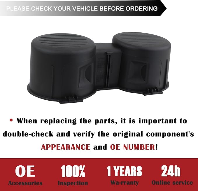 TQPONLY Front Seat Dual Cup Holder Rubber Insert Fitment 2016-2022 Ford F150 F250 F350 F450 F550 Super Duty Truck Accessories