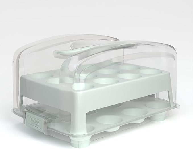 Top Shelf Elements MINI Cupcake Box. NOT For Standard Size Cupcakes. Fashionable Green Carrier Holds 24 MINI-Size Cupcakes, Cupcake Traveler,