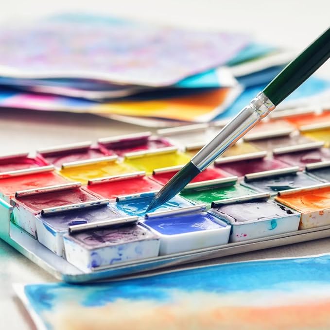 48Pcs Empty Watercolor Paint Pans – Full Pans, 3ml White Plastic Pans for Metal Watercolor Tins, Perfect for DIY Custom Palette, Repacking Solid & Homemade Watercolors