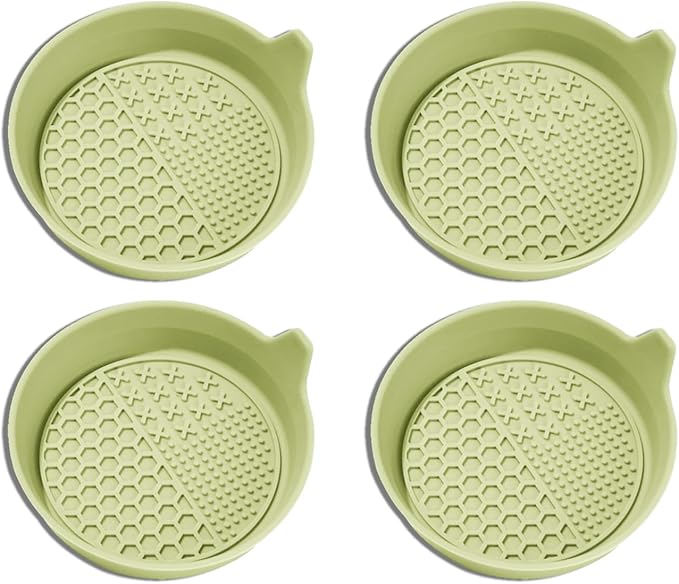 4PCS Car Cup Holder Coaster, Silicone Non-Slip Vehicle Insert Water Bottle Mat, Universal Insulation Drink Cup Pad Decor for SUV/Sedan/Truck, Automotive Interior Accessories (Apricot)