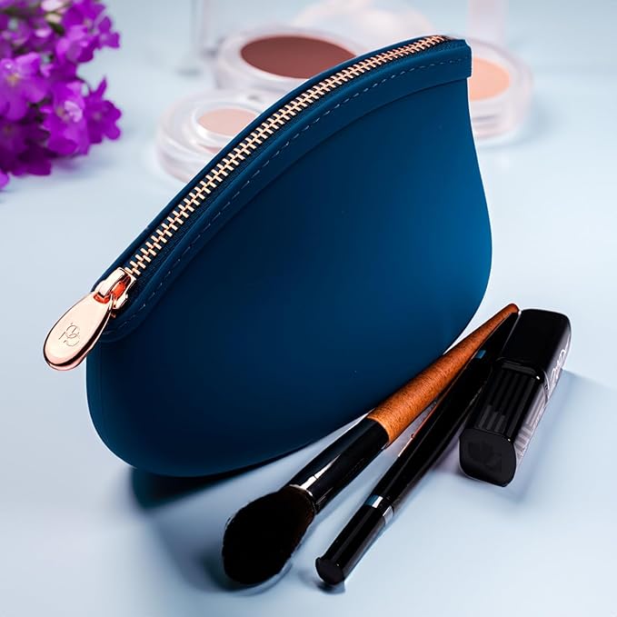 Small Makeup Bag by Pudinbag | The Premium Silicone Purse Bag | Vegan Hygienic Eco-friendly | Water and Heat Resistant