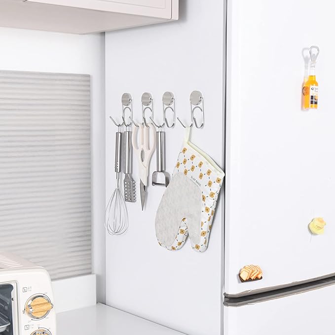 Magnetic Hooks 80Lbs+ 2026 Cruise Essentials Magnet Hook Heavy Duty Magnets Hanging Hooks for Refrigerator Grill Toolbox Cabins Outdoor 8 Pack (Silver)