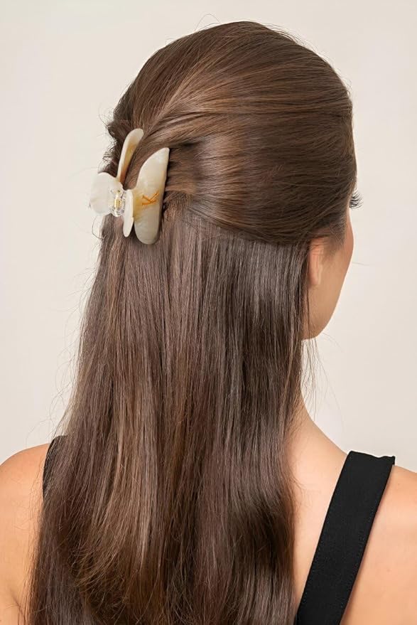 Acrylic Letter Hair Clips for Women - Monogram Hair Claw Alphabet Large Hair Clip, Fashion Glitter Claw Clips Elegant And Durable Hair Accessory, Letter N