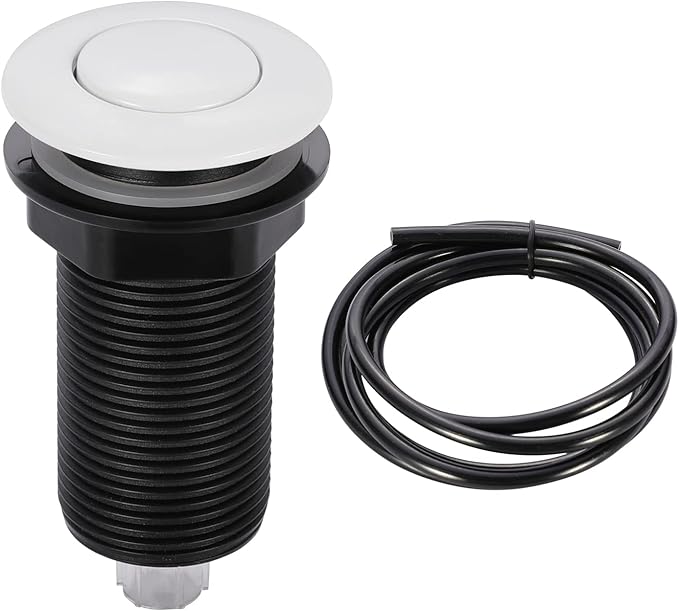 RQYEKDO Garbage Disposal Air Switch Kitchen Sink Top Long Stainless Steel Brushed Nickel Long 2.5" for Food and Waste Disposal On/Off Air Button Parts White…