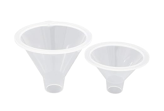 BleedZone Small Plastic Funnel Set - Tiny Funnels for Filling Bottles of Essential Oil and Perfumes, Small Funnels for Filling Bottles for Sand, Powders & Glitter Funnel for Snow Globe - 2 Pack