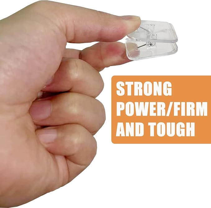 20 Pieces Self Adhesive Clips, Wall Clips,Tapestry Hangers,Photo Holders for Paper Flag Hanger,Sticky Clip for Teachers,Double-Sided Adhesive Spring Clip for Poster Home Office Rope