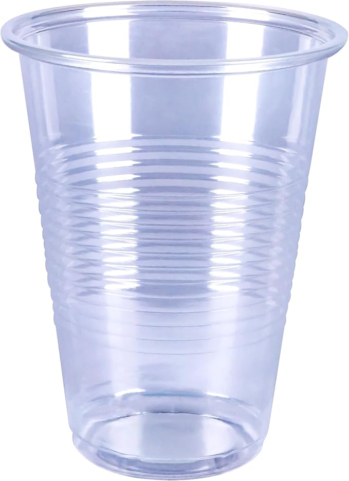 Amazon Basics Disposable Clear Plastic Cups for Cold Drinks, BPA-Free, Easy to Hold, 16oz, 50 Count