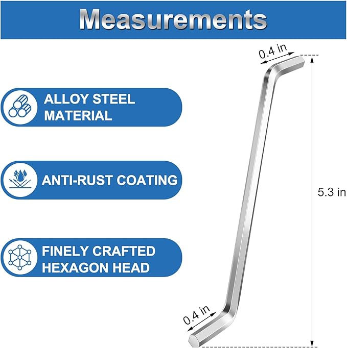 Garbage Disposal Wrench, Garbage Disposal Unjamming Allen Wrench Key Tool Compatible with Insinkerator Garbage Disposals (Silver)
