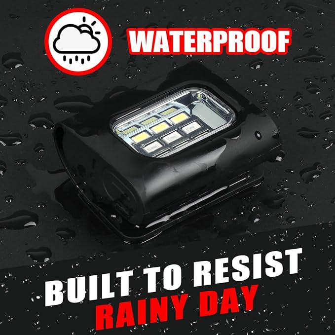 2 Pack Safety Jogging LED Light, Black, Water Resistant, 4 Modes, USB Charging, Strong Magnetic Clip for Night Running, Walking, Hiking