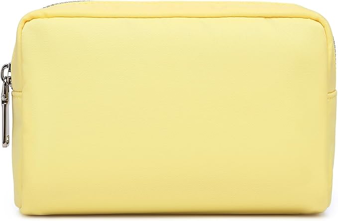 Waterproof Makeup Bag Large Capacity Women's Classic Black Wash Bag Adjustable Partition Wash Bag Brush and Cosmetic Carrying Bag… (Yellow)