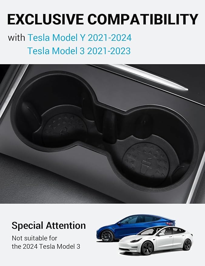 Motrobe Tesla Model Y 2021-2024 Model 3 2021-2023 Center Console Cup Holder Insert Tesla Center Console Interior Accessories (Not Fit Model Y Juniper 2025 2026 Model 3 Highland 2024 2025)