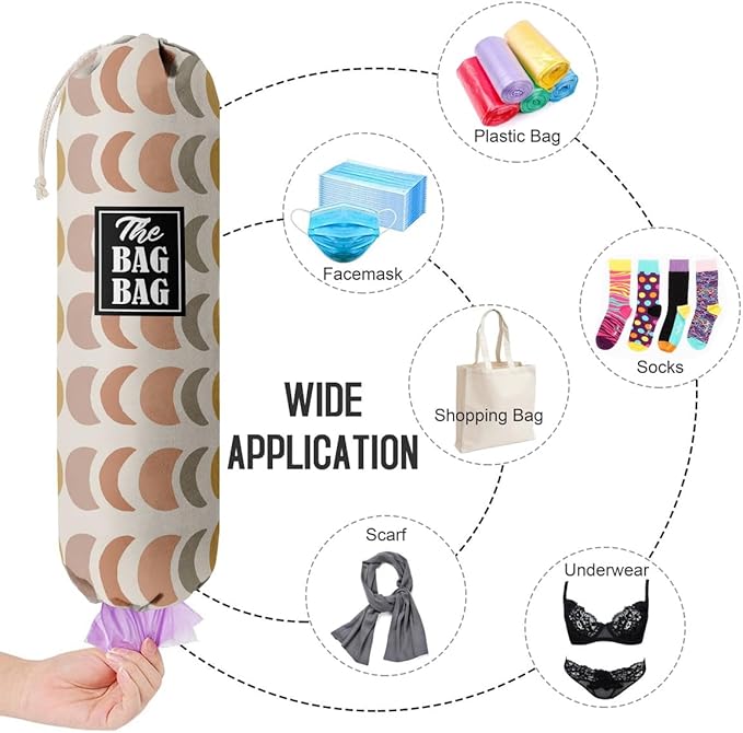 The Bag Bag Grocery Bag Holder, Boho Pattern Grocery Bags Holder Organizer For Shopping Bags, Wall Mount Plastic Bags Storage Container Dispensers, Kitchen Gifts For Women Family Grandma Mom(H-27)