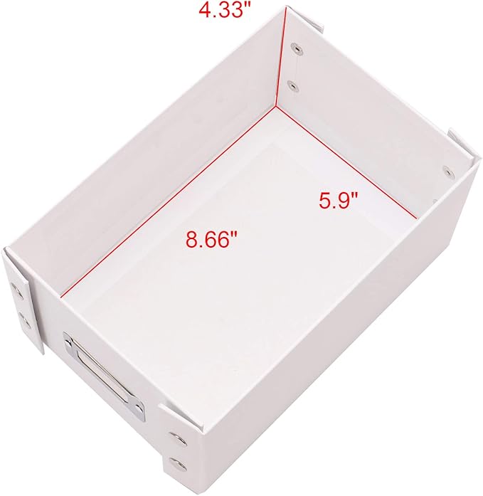 Snap-N-Store Index Card Holder Storage Box - Collapsible Organizer Box fits 1100 Flash Cards - Business, Recipe, or Note Card - 4 x 6, 2 Pack, White