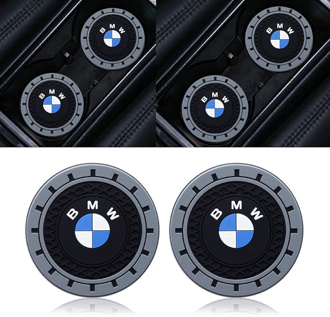 for BMW Car Cup Holder Coaster, Auto Cup Holder Insert Coaster Compatible with BMW 1 3 5 6 Series X1 X3 X7 X5 X6 Z4 7 M Series, 2PCS