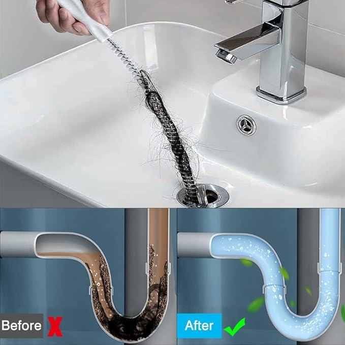 9-Piece Drain Clog Remover Kit - 35.5" Metal Clog Remover, 6x25" Drain Snake Hair Removal Tools, 2x18" Flexible Cleaning Brushes for Bathroom, Kitchen Sink, Shower, Toilet & Tub Drain Cleaning