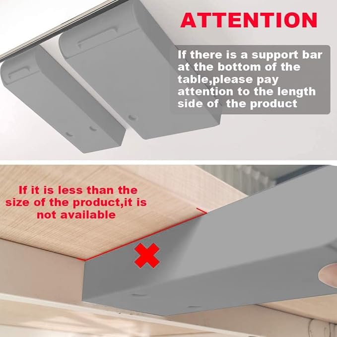 YOOUSOO 2 Pack Under Desk Pencil Organizer Set, Hidden Adhesive Desk Drawer Attachment with Pen Holder And Tray Storage, Modern Workspace Organizers for Home Office And School