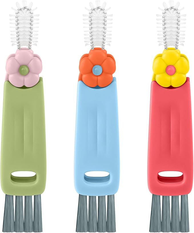 3 in 1 Cup Lid Gap Cleaning Brush Set, Multifunctional Insulation Bottle Cleaning Brush, Mutipurpose Portable Cup Lid Gap Cleaner, Home Kitchen Crevice Brush Cleaning Tools