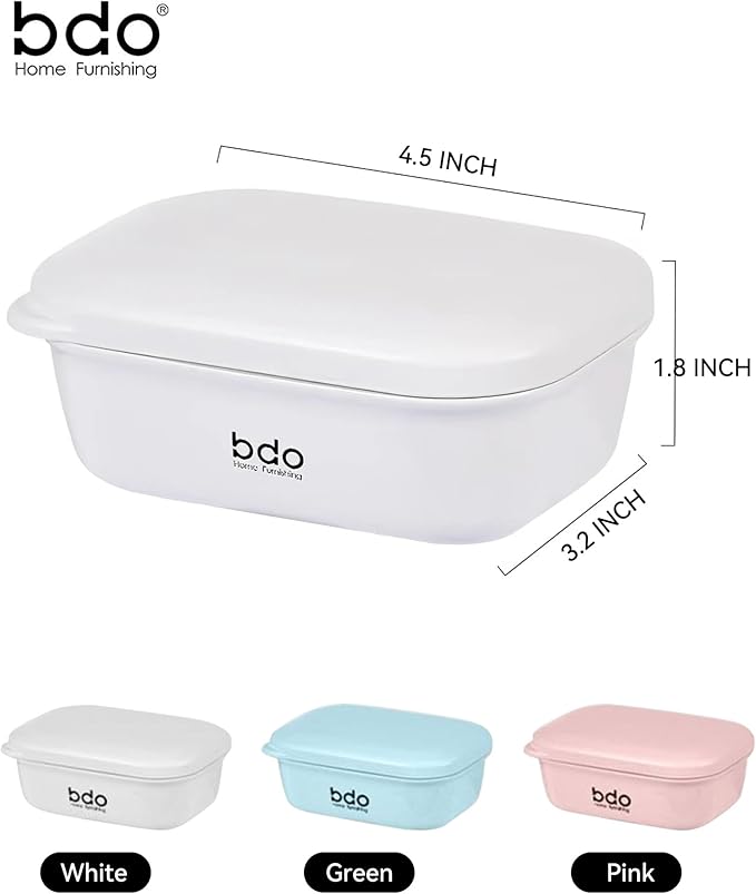 Travel Essentials Soap Holder with Lid, Leakproof Soap Dish with Drainage Layer, Portable Travel Soap Bar Case for Camping, Gym, Bathroom, Kitchen, Dormitory, Hotel (Green)
