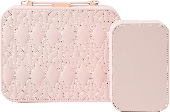Large Jewelry Travel Case, Jewelry Case for Necklaces, Large Jewelry Case, Jewelry Box for Women Girls. (Pink)
