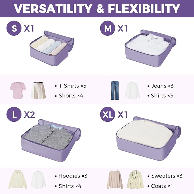 BAGAIL 9 Set Packing Cubes with Packing List Luggage Packing Organizers for Travel Accessories