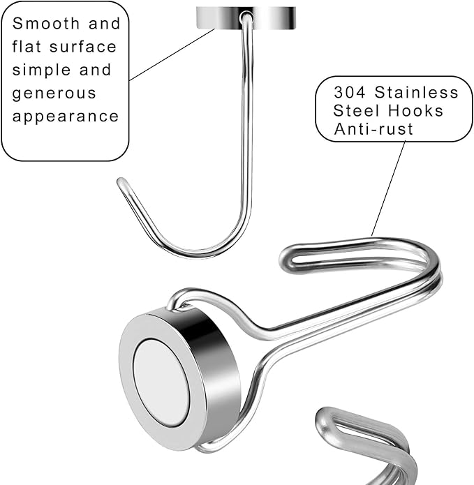 Magnetic Hooks 30LBS 2026 Cruise Ship Essentials Heavy Duty Magnet Hook for Cruise Cabins Strong Swivel Magnets with Hook for Hanging Refrigerator Classroom Home Kitchen Grill 8 Pack-Silver