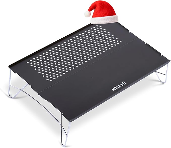 WildCall Mini Solo Folding Table Ultralight Compact with Carry Bag for Backpacking Camping Hiking Beach (Gunmetal)