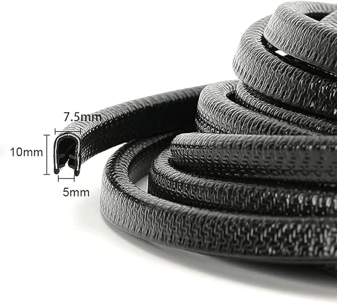 Winunite 65.6ft (20m) Car Door Edge Guards Black – Rubber, No Glue, U-Shaped, Built-in Metal Clips, Fits Most Vehicles, Fade-Resistant, Scratch- and Chip-Resistant – Reduces Dings in Parking Lots