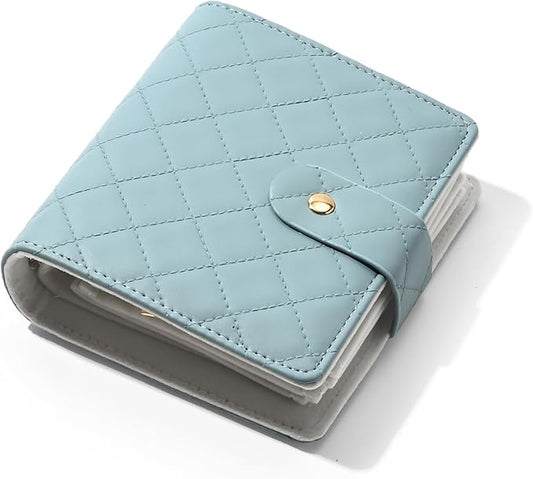 Oirlv Travel Jewelry Organizer Case Portable Jewelry Book with Velvet Pouches for Jewelry Travel Essentials(Light Blue)
