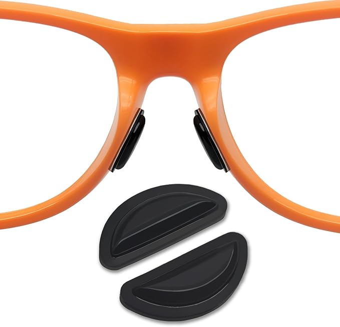 Silicone Anti-Slip Eyeglass Nose Pads, 2.5mm Thick Comfort Air Chamber Nose Pads for Glasses, with Sticky Backing (12 Pairs, Black)