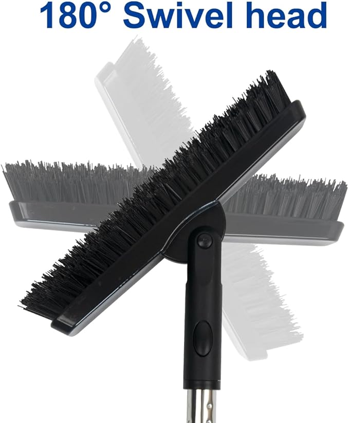 CELOX Tile Grout Brush with Long Handle, Grout Cleaner Brush for Tile Floors, for Shower Tile, for Cleaning Grout, Matte Black