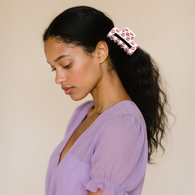 WHAVEL Cherry Hair Clip 2PCS Cute Claw Clips for Thick Hair Cherry Accessories for Women Spring Summer