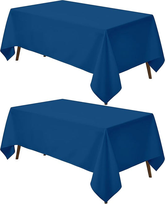Utopia Kitchen Rectangle Table Cloth 2 Pack(90x132 Inches, Royal Blue), Tablecloth Machine Washable, Polyester Table Cover for Dining, Buffet Parties, Picnics, Events, Weddings and Restaurants