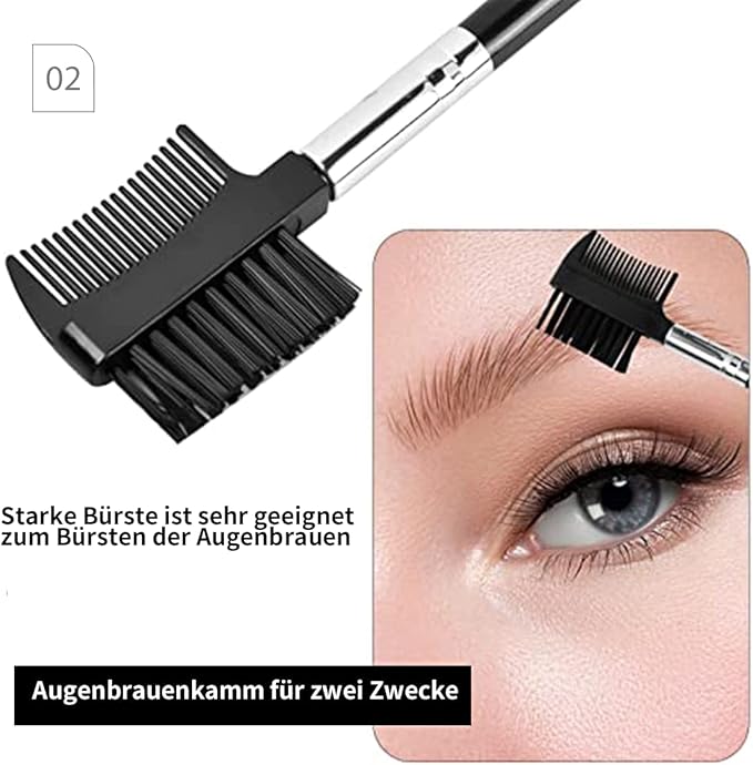 Eyebrow Grooming Kit - The Treatment Kit Includes: Tweezers, Brow Pencil, Comb, Razor, Brush, Scissors for Perfect Eyebrow Care