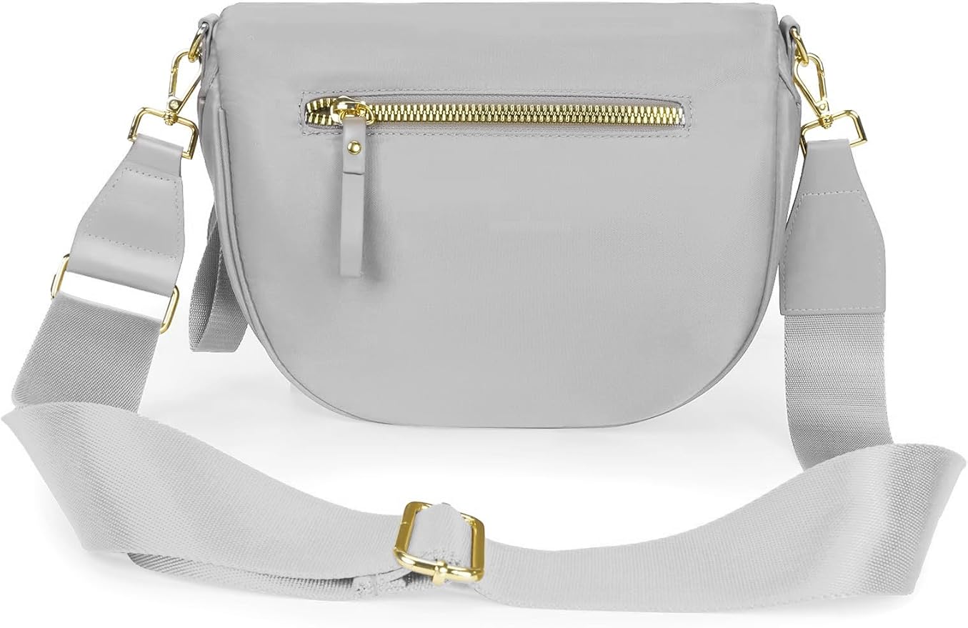 FEIBOON Spacious Nylon Crossbody Bag Bum Bag Handbags Wallets Purses Trendy Shoulder Bag for Women