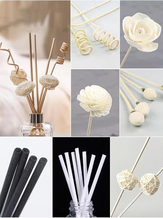 120PCS White Fiber Reed Diffuser Sticks 7.5in/19CM Diffuser Sticks Diffuser Reeds Replacements Sticks for Home,SPA