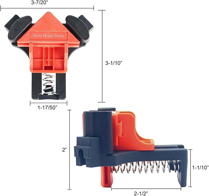 Woodworking 90 Degree Angle Corner Clamps, 8pcs ABS Adjustable Swing Corner Clip Fixer Carpenter Right Angle Fixing Clamps for Drilling, Making Cabinets, Photo Framing, Crafting Projects