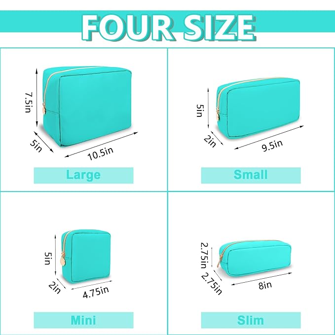 Large Makeup Bag Pouch, Nylon Women Travel Toiletry Storage Bag Preppy Cosmetic Bag for Girls, Big Makeup Organizer Bag Cute Zipper Pouch Skincare Bag for Sport Work Gift (Large-Cotton Candy)