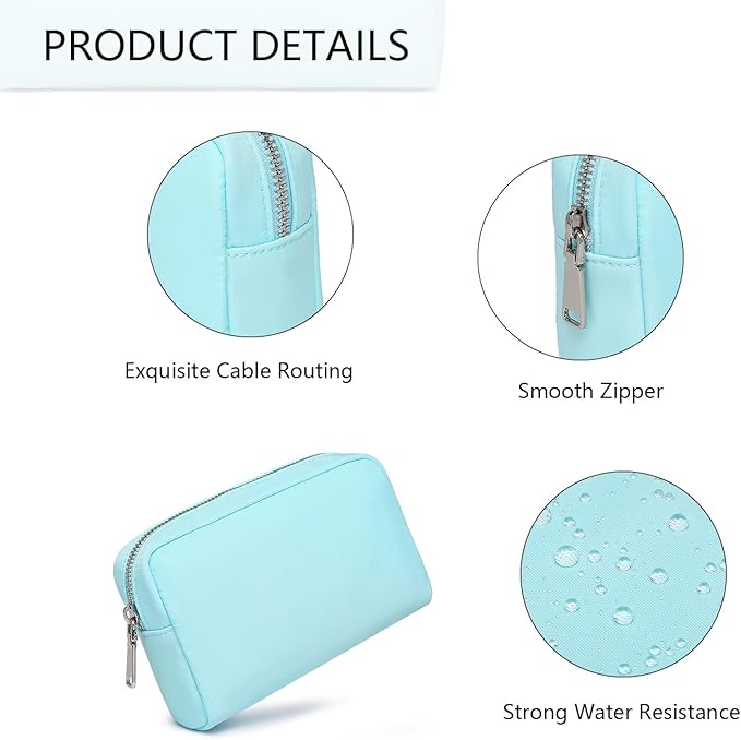 Waterproof Makeup Bag Large Capacity Women's Classic Black Wash Bag Adjustable Partition Wash Bag Brush and Cosmetic Carrying Bag… (Mint Green)