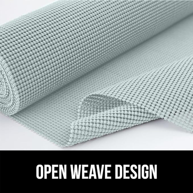 GORILLA GRIP powerGRIP Drawer Shelf and Cabinet Liner, Thick Strong Hold, Non-Adhesive Liners Protect Kitchen Cabinets and Cupboard, Bathroom Drawers, Easy Install, Breathable Mat, 20" x30', Spa Blue