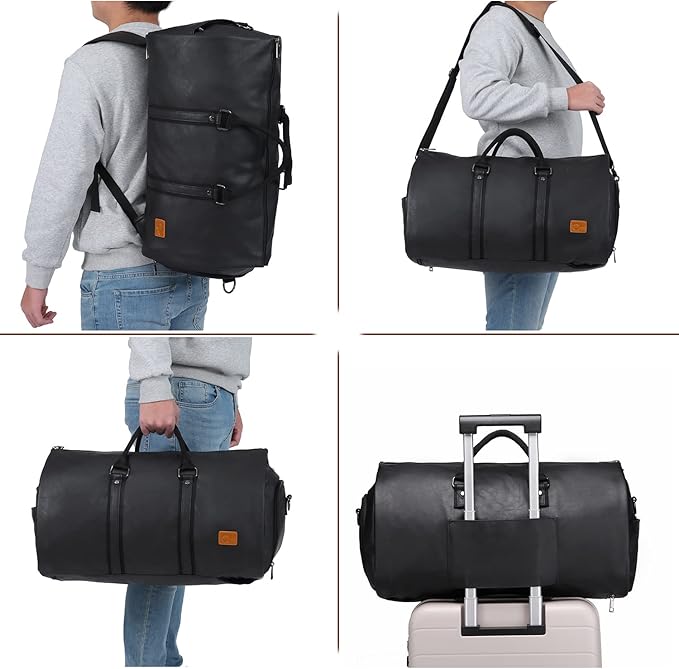 seyfocnia Convertible Travel Garment Bag, Carry-on Garment Duffel Bag for Men Women - 2-in-1 Hanging Suitcase Suit Business Travel Bag