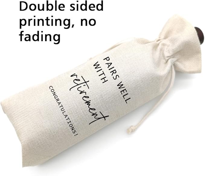 Socive Retirement Wine Bag, Retired Gifts Wine Bags, Pairs Well With Retirement, Gift for Him or Her, Leaving Gift for Colleagues Best Friends Coworkers Boss Nurse Teachers