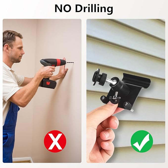 2Pack Vinyl Siding Mount for Blink Outdoor 2K+ / Outdoor 4 (4th Gen)/(3rd Gen), Blink XT / XT2 / Mini, Adjustable Mounting Bracket with Outdoor Vinyl Siding Clips Hooks