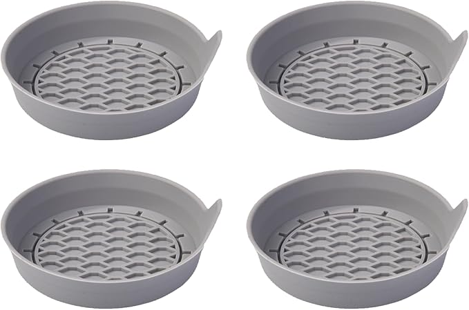 4PCS Car Cup Holder Coaster, Silicone Non-Slip Vehicle Cup Holder Insert Pads, Automotive Interior Insulation Drink Cup Mats Decor Accessories, Universal for SUV, Sedan, Truck (Gray)